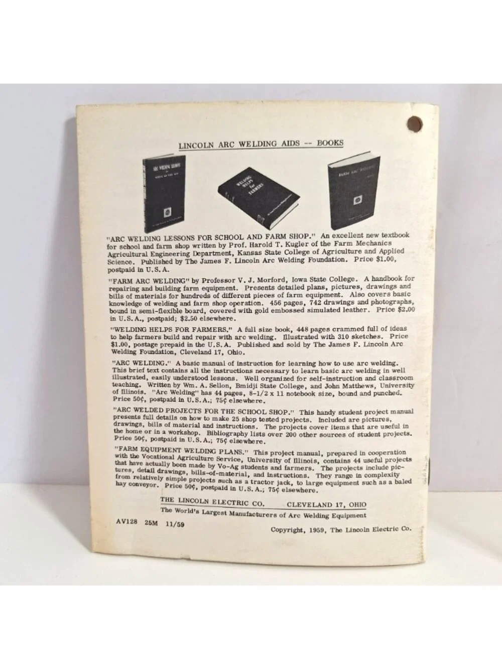 The Lincoln Pocket Guide To Arc Welding Third Edition 1959 Electric Co - Picture 3 of 10